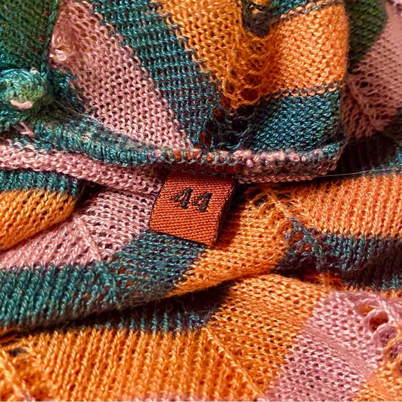 MISSONI Orange Label Cotton Chevron and Feather Knit Top Sz 44 IT/ 8 US *EUC* - Picture 4 of 7
